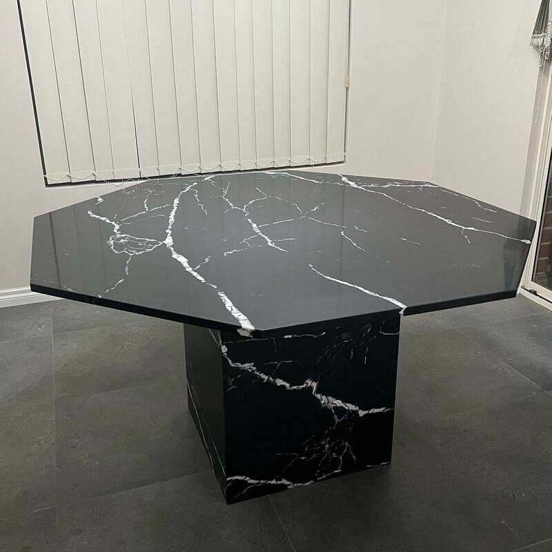 HEXAGON DINING TABLE - MARQUINA NERO