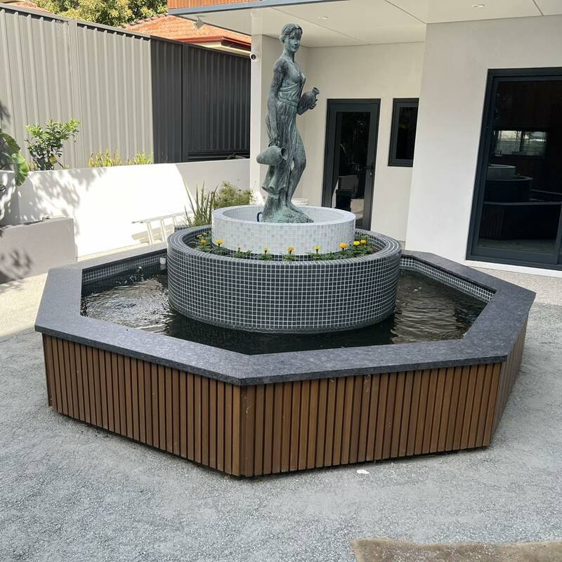 40MM POND CAPPING - STEEL GREY BRUSHED GRANITE BLOCK#278