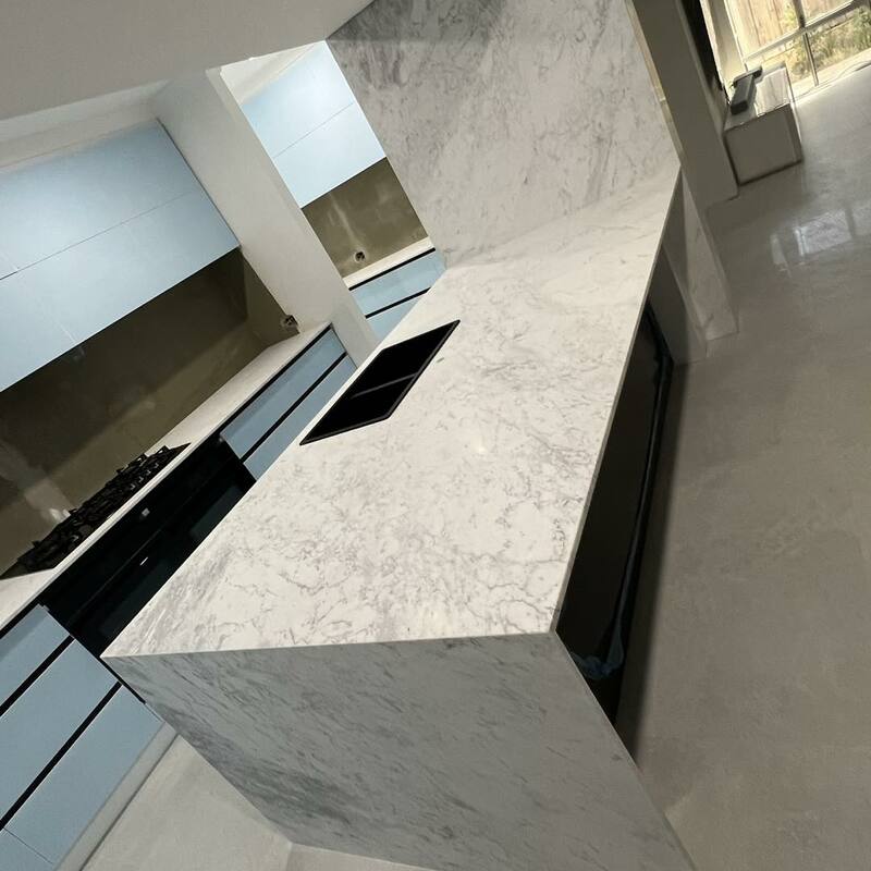 KITCHEN & FEATURE WALL - GAIA WHITE NATURAL MARBLE 