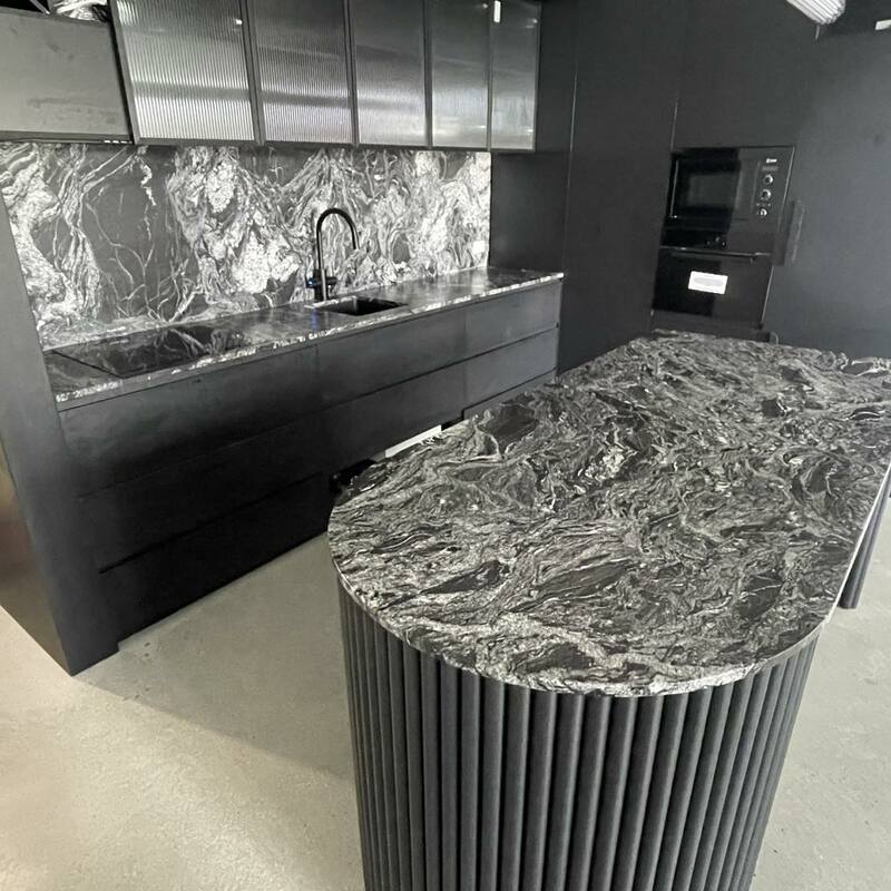 KITCHEN & SPLASHBACK - BLACK FORREST BRUSHED GRANITE